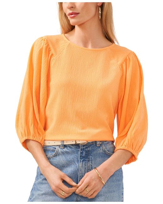 Vince Camuto Orange Puff 3/4-sleeve Knit Top