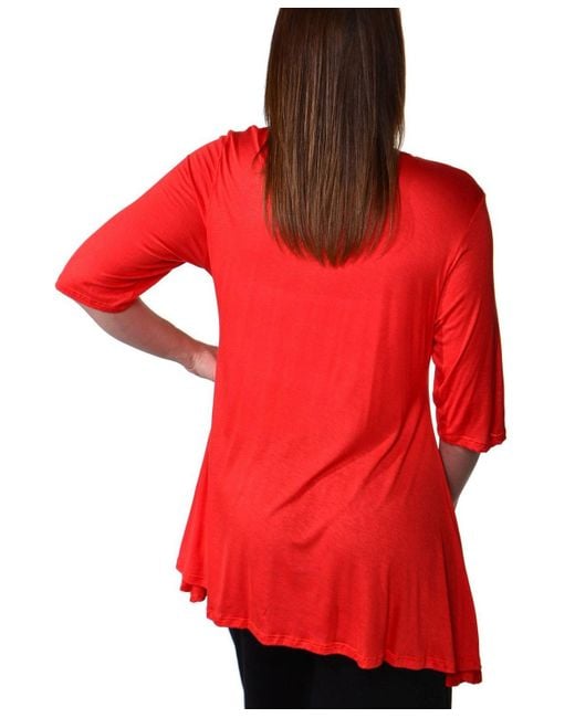 24seven Comfort Apparel Red Plus Size Tunic Top