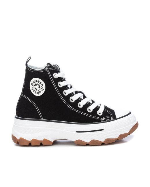 Xti Black Canvas High-top Sneakers By