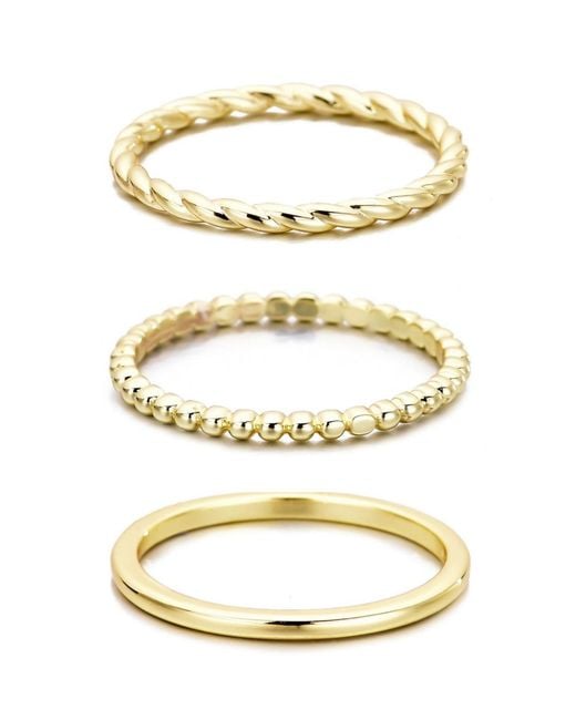 Adornia Metallic Plated Thin Stacking Band Set