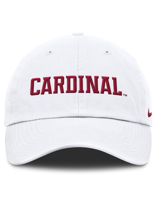 Nike White Stanford Cardinal Core Club Mascot Wordmark Adjustable Hat for men