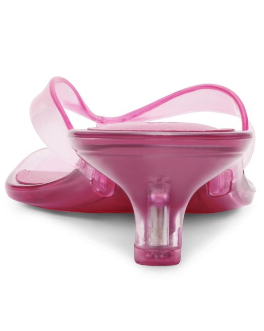 Steve Madden Pink Tracie-j Kitten-heel Jelly Thong Sandals