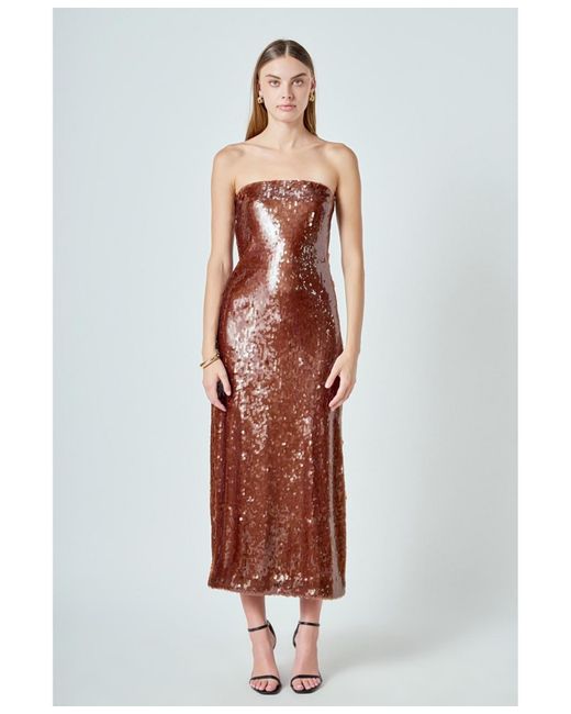 Endless Rose White Sequin Maxi Dress