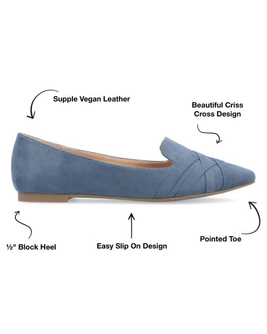 Journee Collection Blue Mindee Pointed Toe Flats
