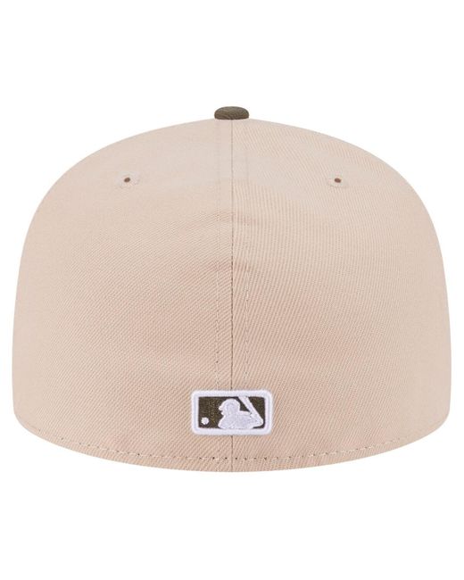 KTZ Natural Light Beige/olive Minnesota Twins Two-tone Color Pack A-frame 59fifty Fitted Hat