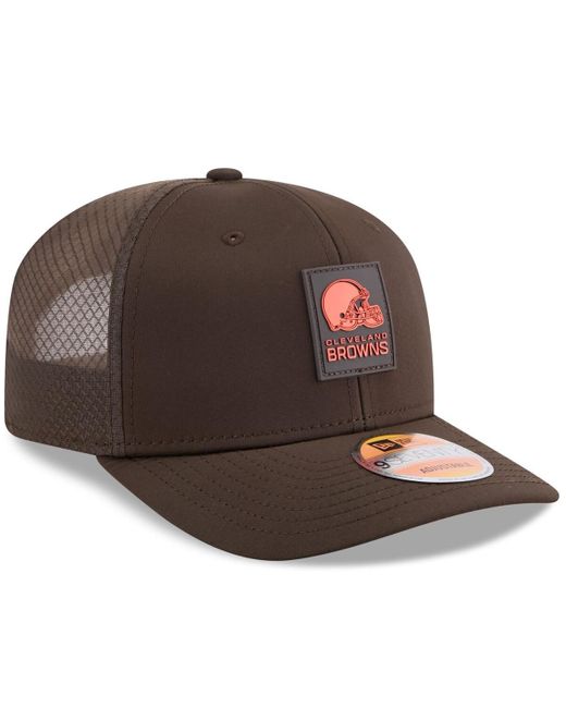 KTZ Brown Cleveland S 2025 Sideline 9seventy Trucker Adjustable Hat for men