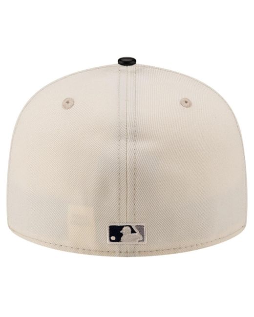 KTZ White New York Yankees Game Night Leather Visor 59fifty Fitted Hat for men