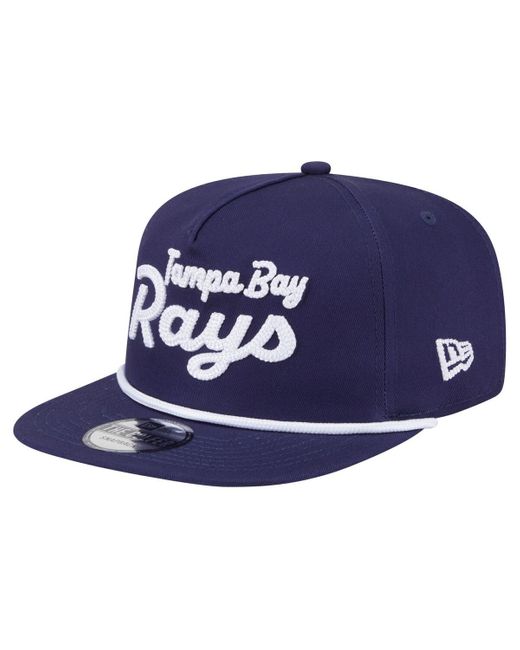 KTZ Blue Tampa Bay Rays Team Text Golfer Snapback Hat for men