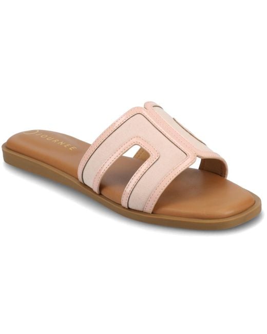 Journee Collection Pink Primah Slide Flat Sandals