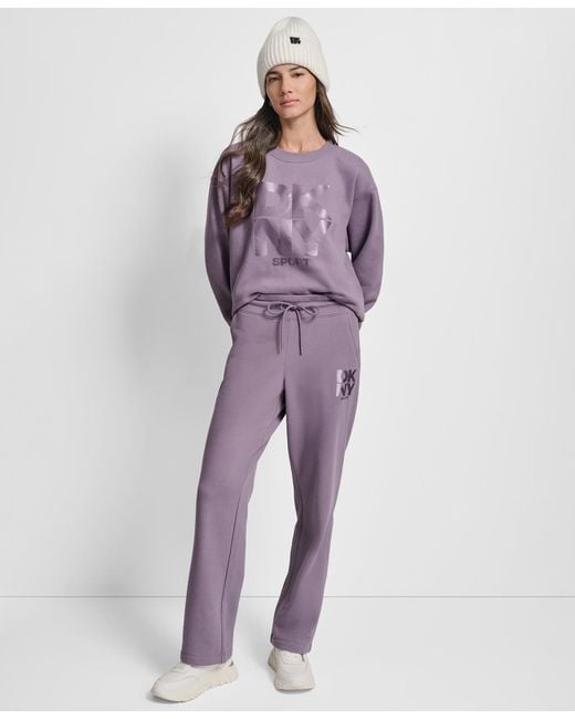 DKNY Purple Sport Stacked Transfer Logo Track Pants