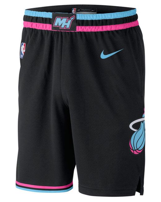 Nike Black Miami Heat City Swingman Shorts for men
