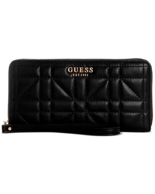 Guess Black Assia Large Zip Around Wallet
