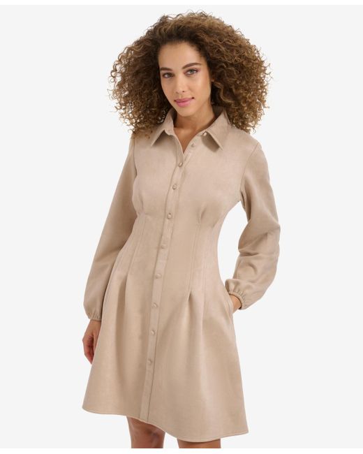 Kensie Women's Natural Long-sleeve Dress