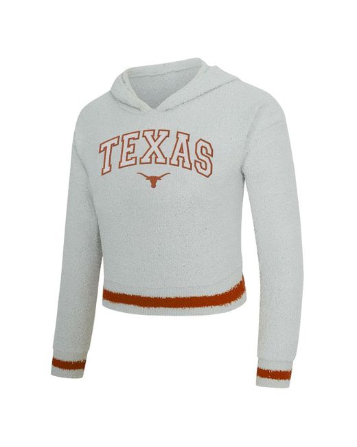 Concepts Sport White 2-piece Gray/orange Texas Longhorns Whitley Long Sleeve Hoodie Top And Shorts Set