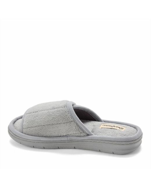 Dearfoams Gray Mickey Terry Adjustable Slides
