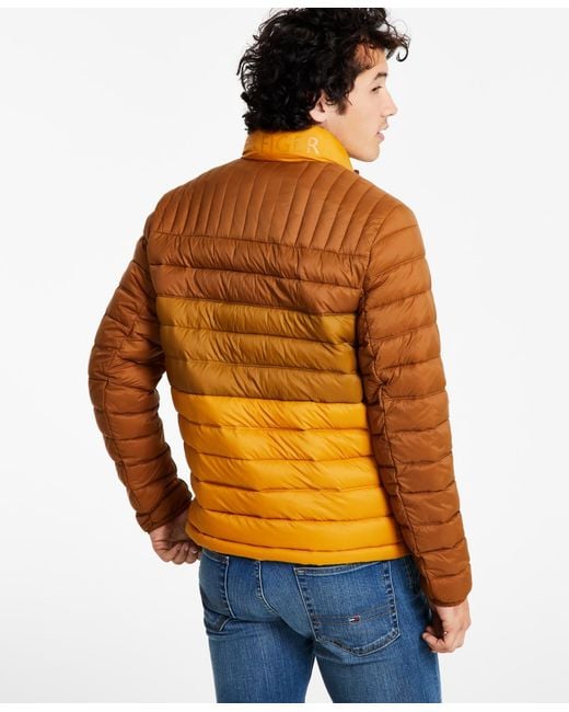 Tommy Hilfiger Orange Packable Quilted Puffer Jacket for men