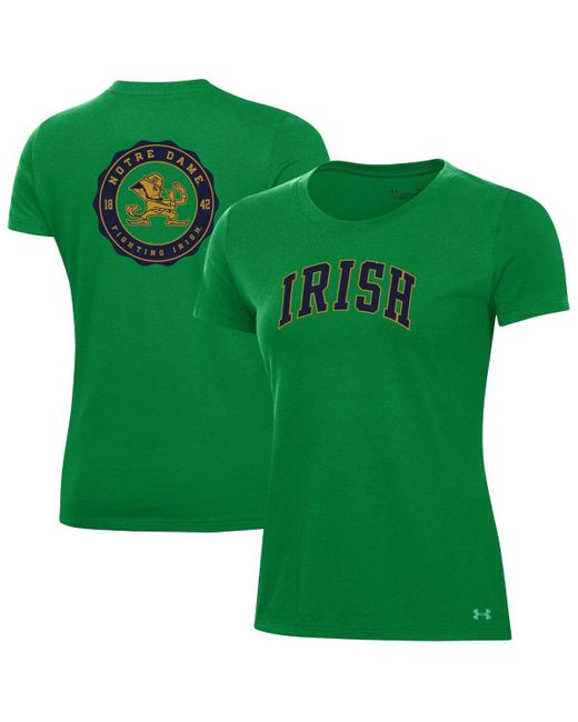 Under Armour Green Notre Dame Fighting Irish Essentials 2-hit Performance T-shirt