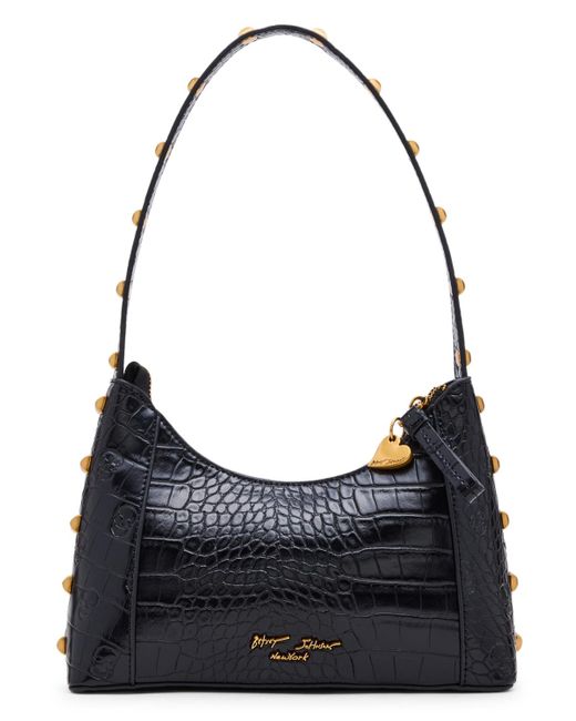 Betsey Johnson Black Headquarters Top Zipper Shoulder Bag