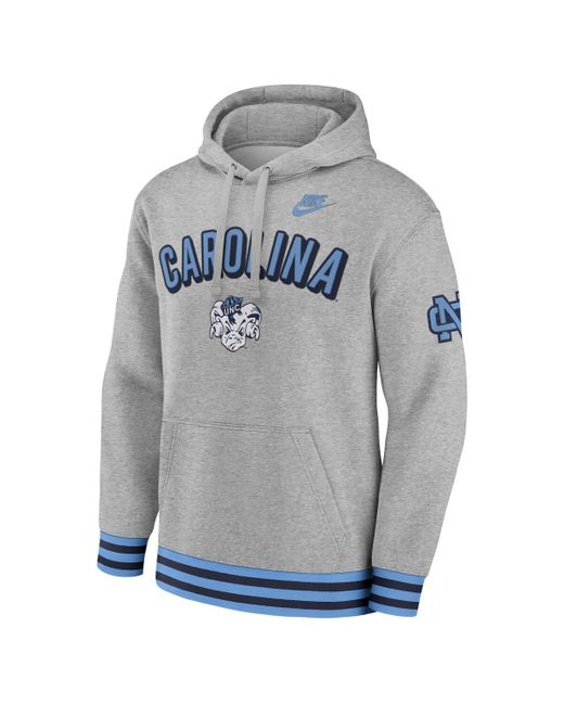 Nike Gray North Carolina Tar Heels Legacy Retro Pullover Hoodie for men