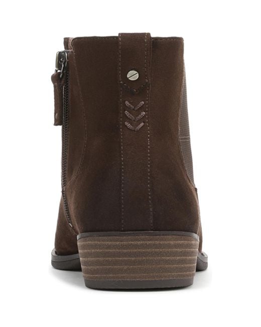 Dr. Scholls Brown Mara Stacked Block Heel Chelsea Short Boots