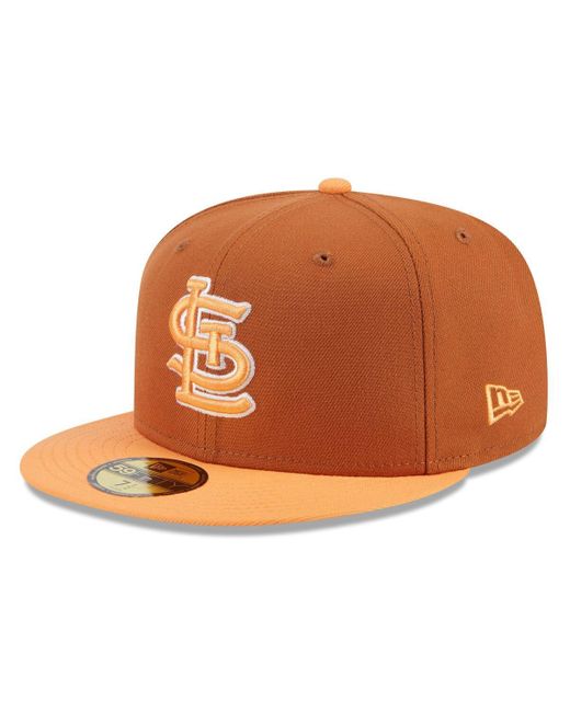 KTZ Brown/orange St. Louis Cardinals Spring Color Basic Two-tone 59fifty Fitted Hat for men
