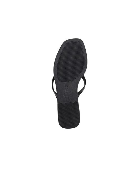 Bebe Black Bow Charm Flat Sandals