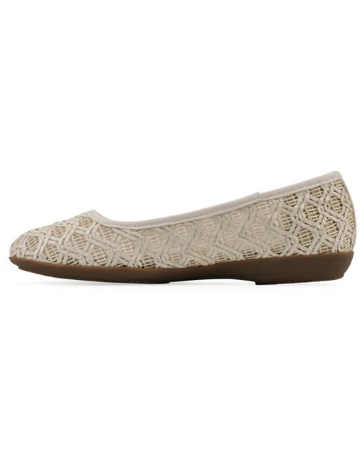 White Mountain White Cariann Ballet Round Toe Flats