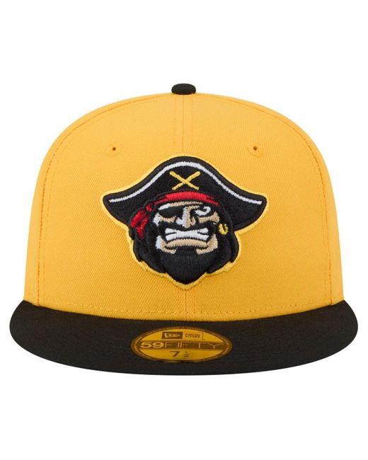 KTZ Yellow/black Bradenton Marauders Authentic Collection 59fifty Fitted Hat for men