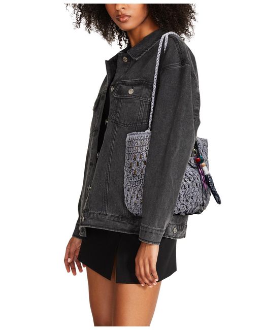 Steve Madden Blue Btydes Raffia Shopper