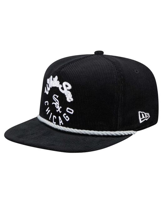 KTZ Black Chicago White Sox Full Circle Corduroyâ Golfer Adjustable Hat for men
