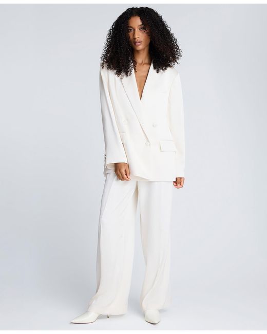 Kenneth Cole White Double-breasted Boyfriend Jacket