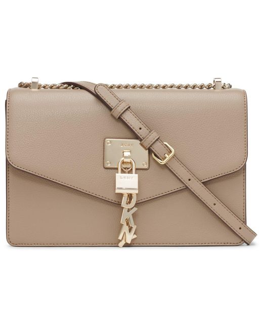 DKNY Elissa Large Shoulder Bag in Toffee, SilverTone (Natural) Lyst