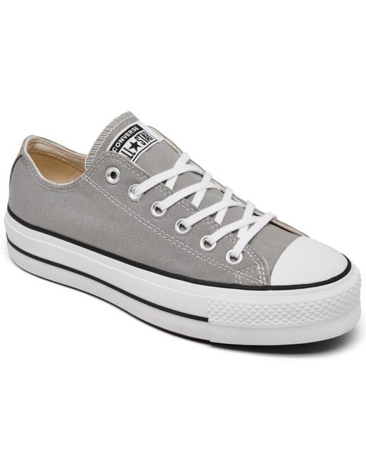 Converse White Chuck Taylor All Star Lift Ox Low Top Platform Casual Sneakers From Finish Line