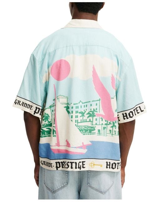 Cotton On White Cabana Short Sleeve Shirt for men