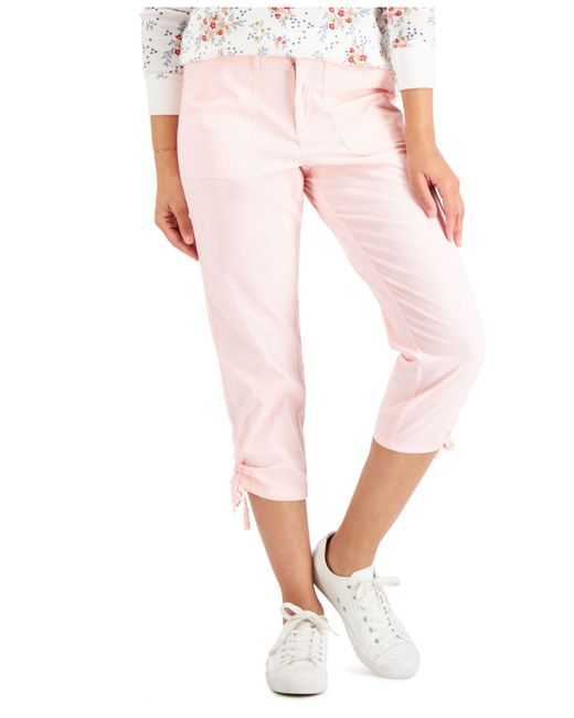 Cotton Petite Utility Capri Pants 