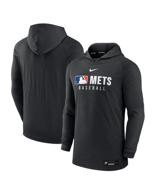Nike Black New York Mets Authentic Collection Tri-blend Performance Pullover Hoodie for men