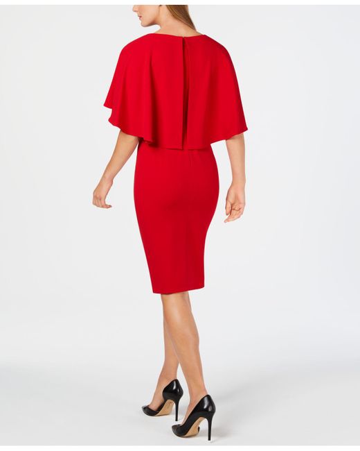 Calvin klein crepe cape dress cheap