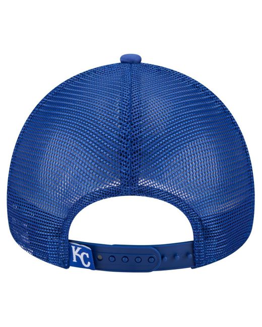 KTZ Blue Kansas City S Distressed 9forty A-frame Adjustable Trucker Hat for men