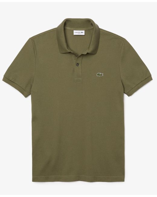 Lacoste Green Slim Fit Short Sleeve Ribbed Polo Shirt for men