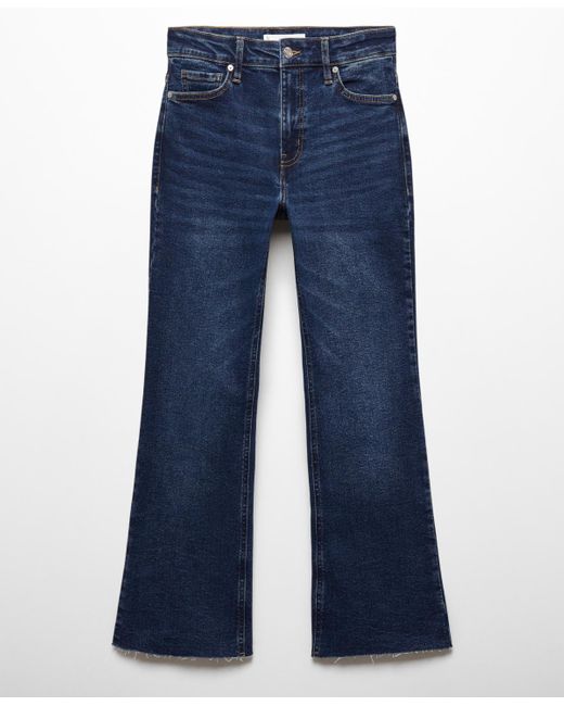 Mango Blue Crop Flared Jeans