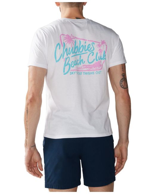 Chubbies White The Club Soto Relaxed-fit Logo Graphic T-shirt for men