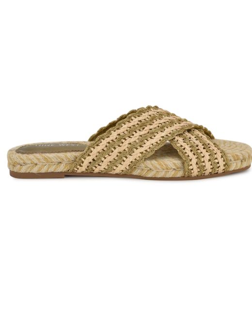 Nine West Multicolor Animay Woven Slip-on Flat Sandals