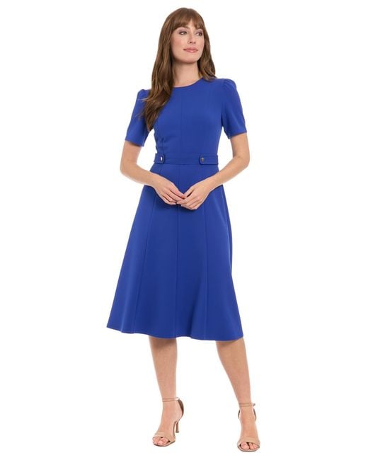 navy blue dress for baby girl London Times Petite Crisscross Chiffon A-Line Dress main image 1