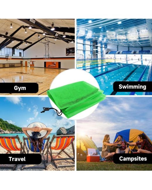 Gse Games & Sports Expert Green 24"x36" Large Mesh Sports Ball Drawstring Bag For Gym Training