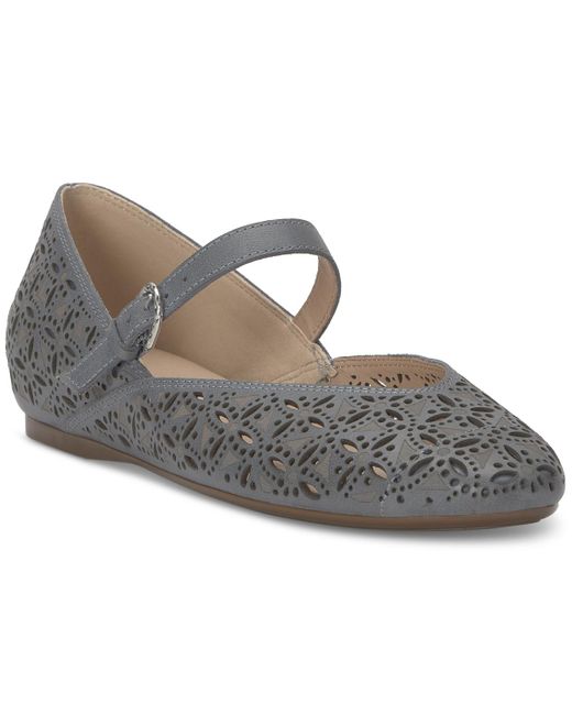 Lucky Brand Gray Cyrena Eyelet Mary Jane Ballet Flats
