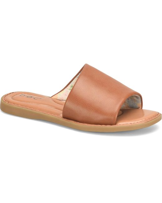 b.ø.c. Brown Keely Flat Slide Comfort Sandals