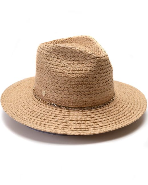 Vince Camuto Natural Chain Trim Oversized Straw Panama Hat