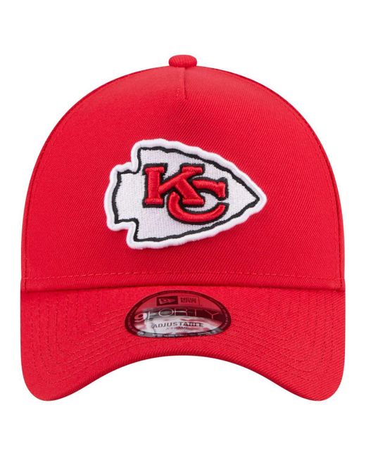 KTZ Red Kansas City Chiefs A-frame 9forty Adjustable Hat for men