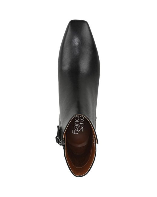Franco Sarto Black Luella Square Toe Zip Ankle Boots