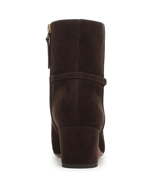 Franco Sarto Brown Saydie Square Toe Pull On Short Boots